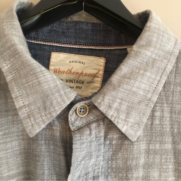 Weatherproof Vintage - Grey Denim Style Button Down Shirt - X-LARGE - Picture 5 of 13